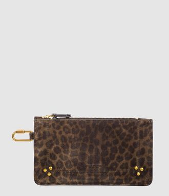 Jerome Dreyfuss Pochette Popoche S Imprim&eacute; L&eacute;opard Kaki