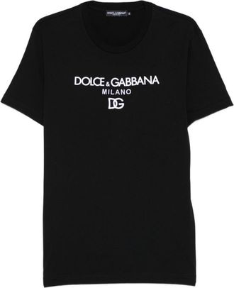 Dolce & Gabbana Black Round Neck Logo T-Shirt