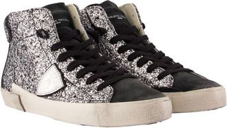 Philippe Model Womens Prsx High Woman Sneakers - Philippe Model Leather Grey Calfskin Shoes
