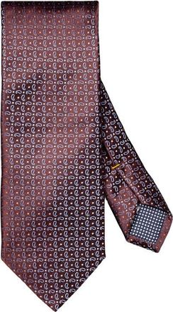 Eton Pine Paisley Silk Jacquard Tie in Medium Red at Nordstrom