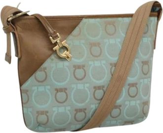 Ferragamo Pre-owned Canvas Schoudertas - Dames - Vintage Schoudertas - Blauw - ONE Size - Vintage