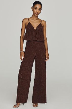 Anthropologie Saylor Nissa Wide-Leg Peplum Jumpsuit