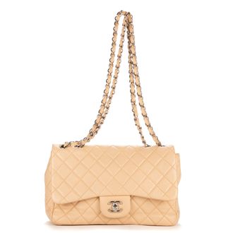 Chanel Pre-owned Womens Timeless flap Jumbo Shoulder Bag - Beige - One Size