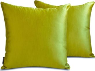 OEM Fundas De Almohada Decorativas Homecentric, Amarillo Verdoso, 56 Cm X 56 Cm, Paquete De 2, Fundas De Coj&iacute;n De Sof&aacute; De Color Liso Satinado - Estilo Mod