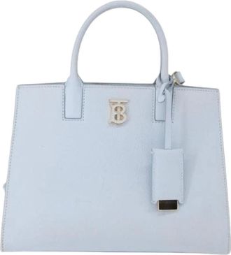 Burberry Pre-owned Handbags, female, Blue, Size: ONE SIZE Pre-owned Leather Tote