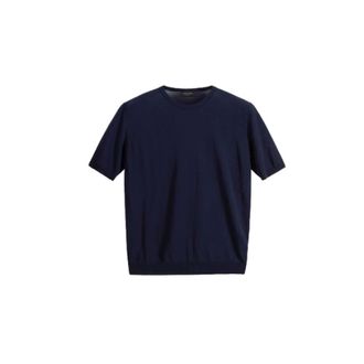 Roberto Collina Heren, Tops, Blauw, Maat: XL Katoen