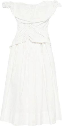Vivienne Westwood Corset Midi Jurk - Dames - Casual kleedjes - Wit - M - Kleedjes
