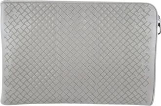 Bottega Veneta Pre-owned Clutches, female, Gray, Size: ONE SIZE Pre-owned Leather Clutch