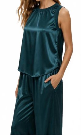 Michael Stars Shay Satin Binding Tank In Rainforest