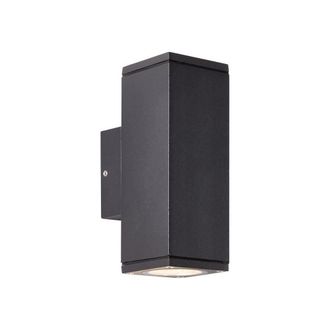 Brilliant Aplique De Pared Exterior - Brilliant - Hally - Metal Y Vidrio - Antracita - Gu10 Led - 2x 10 W Ip44