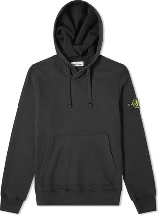 Stone Island Garment Dyed Popover Hoodie Black 731564120-V0029