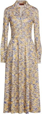 Missoni Blue And Yellow Weave Knit Midi Dress Size XXS