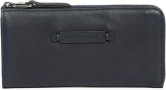 Longchamp Le Pliage Cuir Zip Around Wallet in Midnght Blue at Nordstrom Rack