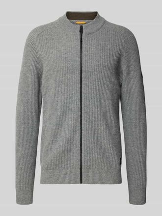 Camel Active Strickjacke mit Rei&szlig;verschluss in Hellgrau, Gr&ouml;&szlig;e L