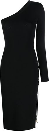 Elisabetta Franchi one-shoulder lace-up dress - women - Viscose/Elastane/Polyamide - 42 - Black