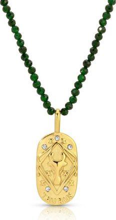 Kozakh Sunrise Zodiac Pendant Necklace in Gold/green Taurus at Nordstrom