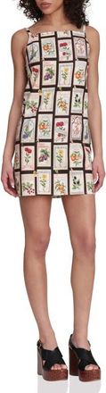 Avec Les Filles Seed Packet Print Minidress in Black Seed Packet at Nordstrom, Size 14