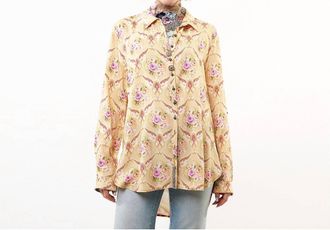 Aratta Golden Girl Button-Front Collared Shirt In Faded Gold