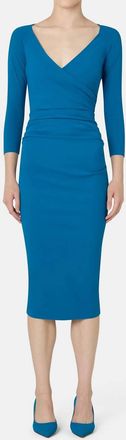 La Petite Robe Di Chiara Boni Arixa Midi Dress In Teal Blue