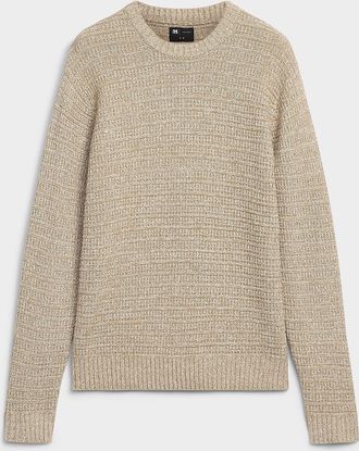 Le 31 Mens Heather-knit textured sweater