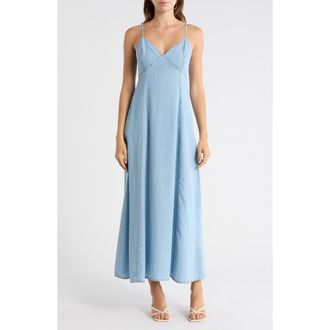 1.State Empire Waist Chambray Maxi Dress in Angel Blue at Nordstrom Rack, Size 12