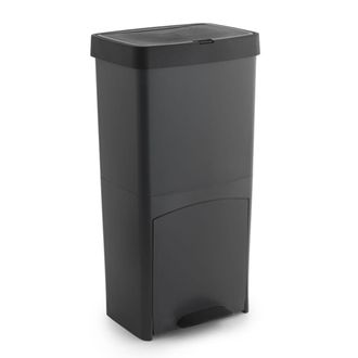 SP Berner Set de 2 cubo de basura en pl&aacute;stico gris de 76cm