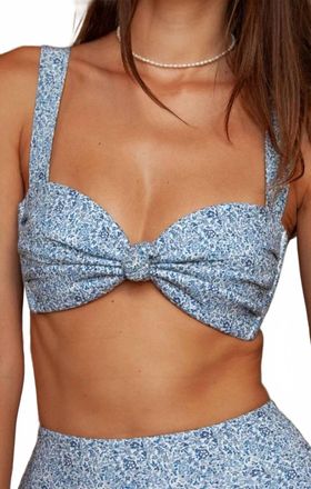 Montce Swim Hayden Bikini Top In Blue Petite Fleur