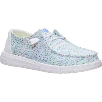 HeyDude Wendy Stretch Polyester Dames Witte/Multi Loafers