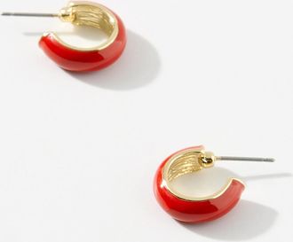 Simons Womens Small enamel Hoop Earrings