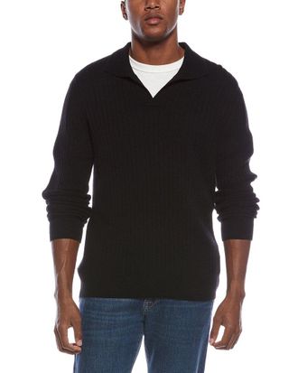 Kier + J Spread Collar Wool & Cashmere-Blend Polo Sweater