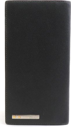 Cartier Black Leather Long Wallet (Bi-Fold) (Pre-Owned)
