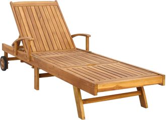 vidaXL Tumbona Madera De Teca Maciza Marr&oacute;n Vidaxl