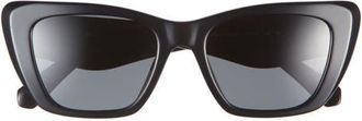Tory Burch 52mm Cat Eye Sunglasses in Black /Dark Grey at Nordstrom