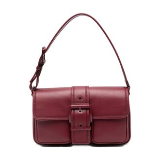 Michael Kors Handbags, female, Red, ONE SIZE, Red Leather Shoulder Bag Rossa