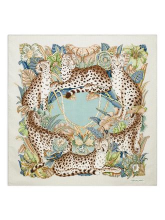 Ferragamo Cheetah-print silk scarf - Neutrals