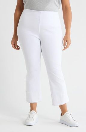 Lyss&eacute; Dara High Waist Seamed Fringe Hem Crop Jeans in White at Nordstrom, Size 3 X