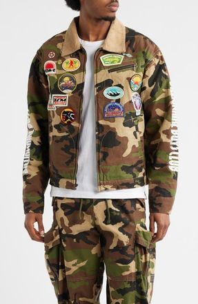 Billionaire Boys Club BB Starcast Camo Cotton Ripstop Jacket in Kelp at Nordstrom, Size X-Large