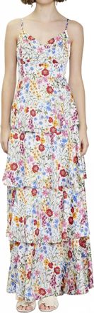 Skies Are Blue Clothing Betsey Floral Tiered Dress Maxi Dress In Multi