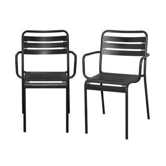 Sweeek Sill&oacute;n de jard&iacute;n bistr&oacute; de acero, set de 2, antracita