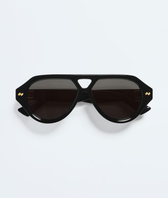 Bottega Veneta Dizzy Aviator Sunglasses - Black - Unisex - U
