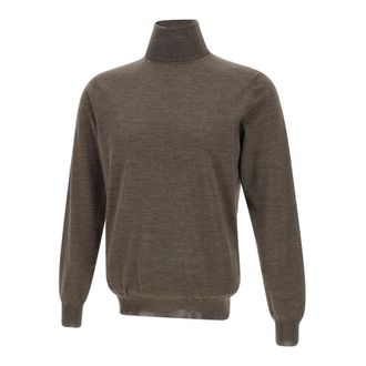 FILIPPO DE LAURENTIIS Turtlenecks, male, Brown, S, 120S Super Fine Wool Turtleneck