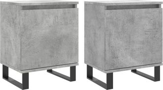 vidaXL Bedside Cabinets 2 pcs Concrete Grey 40x30x50 cm Engineered Wood vidaXL