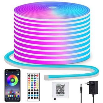 OEM Tira De Led Ne&oacute;n Rgb De 10 M (600 Led) Con Clasificaci&oacute;n Ip65 A Prueba De Agua, Para Uso Interior Y Exterior. Incluye Control Remoto Y Aplicaci&oacute;n M&oacute;vi
