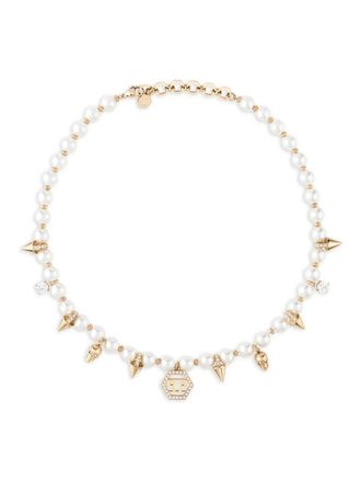 Philipp Plein pearls necklace - Gold