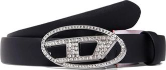 Diesel Oval D Leren Riem - unisex - Riemen - Zwart - XL - Leer - Accessoires