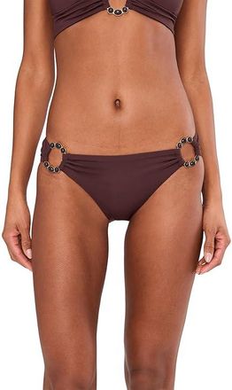 BECCA by Rebecca Virtue Marble Canyon Gracie Ring Side Hipster Bottoms Womens Swimwear Mocha : MD, Nylon/Spandex