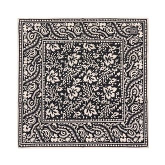 Toteme Patterned Bandana Scarf - female - Tot&ecirc;Me - Silk Scarves - Black - ONE SIZE - Accessories