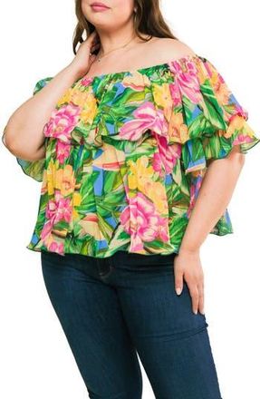 Flying Tomato Off-the-Shoulder Top in Blue Green at Nordstrom Rack, Size 3 X