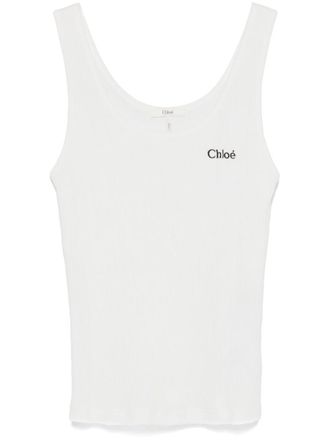 Chloé Logo Cotton Tank Top