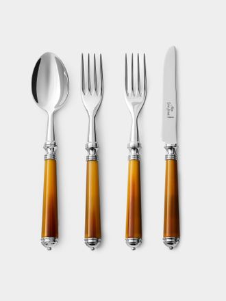 Alain Saint-Joanis Marbella Dark Horn Resin Starter / Dessert Cutlery (Set of 4 Pieces)